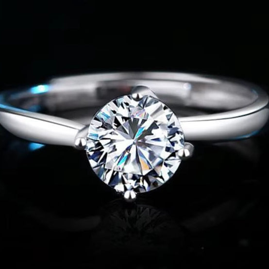 100% Real Moissanite Ring D VVS1 Pass Diamond Test Pen Adjustable Size S925 Sliver GRA Certificate Wedding Rings for Women
