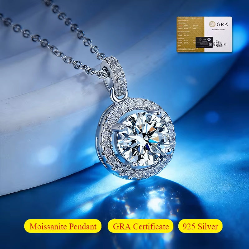 Promotion of Multiple 1.0 Carat Moissanite Windmill Pendants, Luxury Wedding 925 Sterling Silver Jewelry, Bride Diamond Necklace