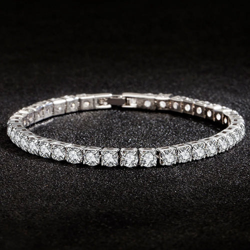 High Quality S925 Silver Platinum Plated Moissanite Bracelet Sparkling Personality Wedding Jewelry Gift Charm Bracelet for Women