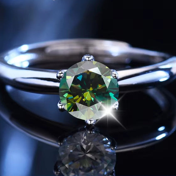 100% Real Moissanite Ring D VVS1 Pass Diamond Test Pen Adjustable Size S925 Sliver GRA Certificate Wedding Rings for Women