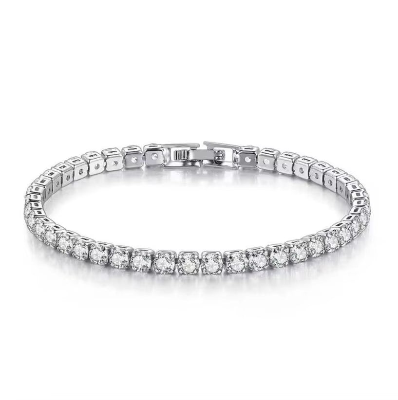 3/3.5/4/5Mm Real Moissanite Bracelet Sparkling S925 Sterling Silver Luxury Wedding Party Diamond Jewelry