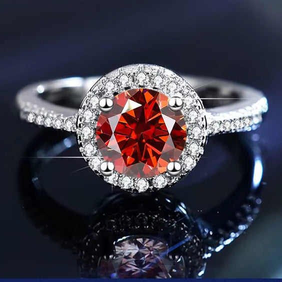 100% Real Moissanite Ring D VVS1 Pass Diamond Test Pen Adjustable Size S925 Sliver GRA Certificate Wedding Rings for Women